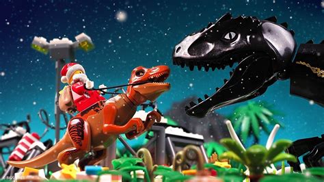 Christmas In Lego Jurassic World 2 Stop Motion Youtube