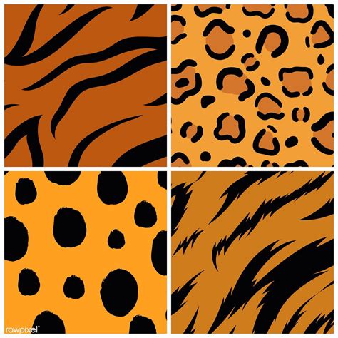 Set Of Seamless Animal Print Pattern Vectors Free Image By Rawpixel