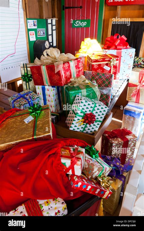 Christmas Presents From Santa Stock Photo Alamy
