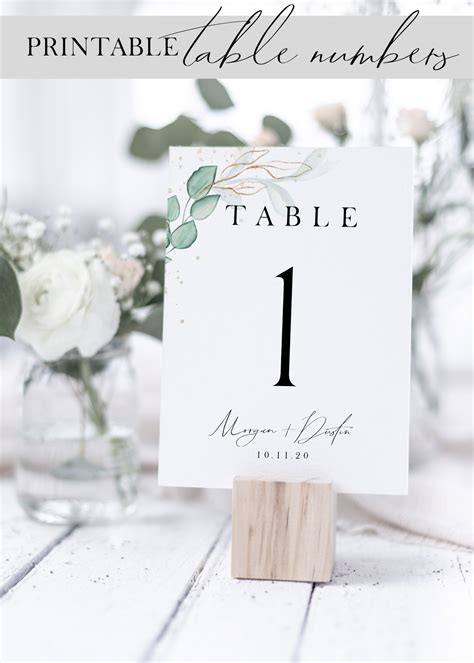 Printable Table Numbers Wedding Table Number Printable Wedding Table