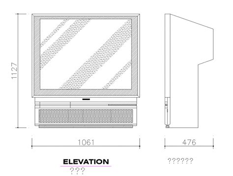 Television Detail Elevation 2d View Cad Blocks Layout Autocad File