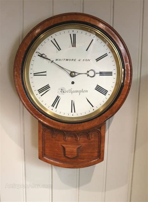 Antiques Atlas Oak Drop Dial Wall Clock England C 1860