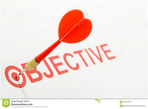 Objective Text With Dart On Target Stock Image - Image of arrow, word ...