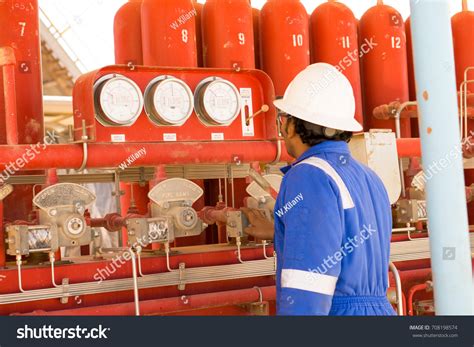 Drilling Supervisor Check Bop Control Unit Stock Photo 708198574