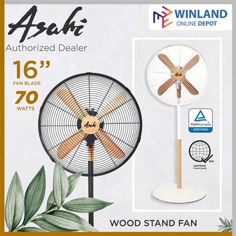 Asahi Original Wooden Stand Fan Electric Fan Wood Fan 16 Xf 6077