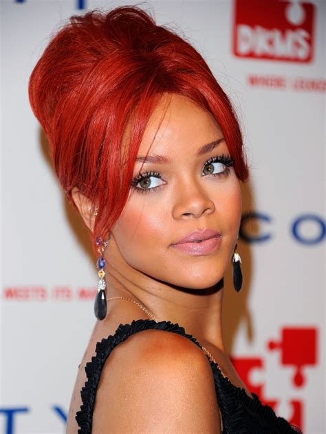 The playful top is the longest section on her hair that rides over her forehead and along side of her face in an idle wave. Celebrity Red Hair Color Ideas|