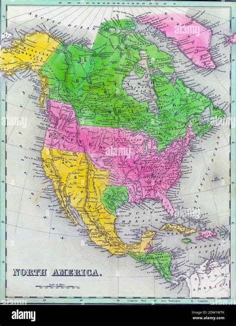 Mapa Antiguo De América Del Norte Desde La Impresión De 1841 Goodrich