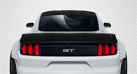 2015 2022 Ford Mustang Carbon Fiber Grid Rear Wing Spoiler 3 Piece