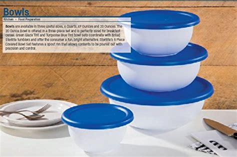 Sterilite Plastic 8 Piece Covered Set Bowl Multisize White And Blue25