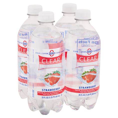 Clear American Strawberry Sparkling Water 20 Fl Oz