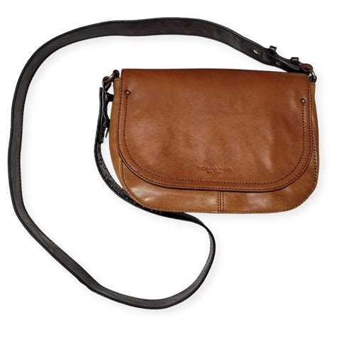 Tignanello Brown Leather Saddle Crossbody Bag Rugged Gem