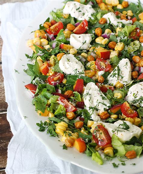Summer Chopped Salad With Burrata And Dreamy Dill Buttermilk Dressing