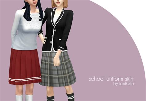 Sims 4 School Uniform Skirt Best Sims Mods