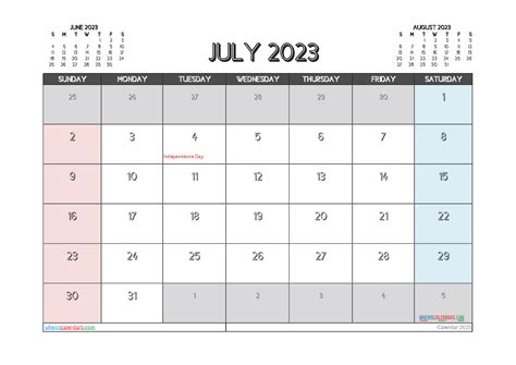 Printable July 2023 Calendar Free 12 Templates