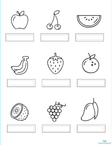 Escribe El Nombre De Cada Fruta Ficha Interactiva Topworksheets