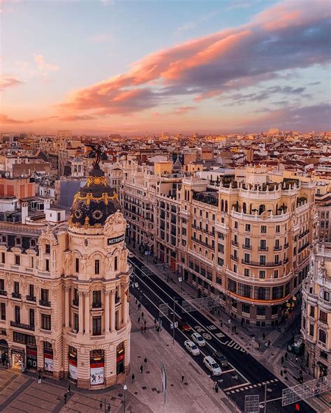 Sunset In Madrid Spain Rpics