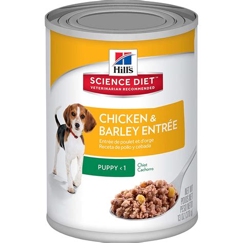Chicken & barley recipe with great taste and precisely balanced nutrition to help your puppy build immunity and strong bones. Hill's Science Diet Puppy Gourmet Chicken 13oz (12 Cans ...