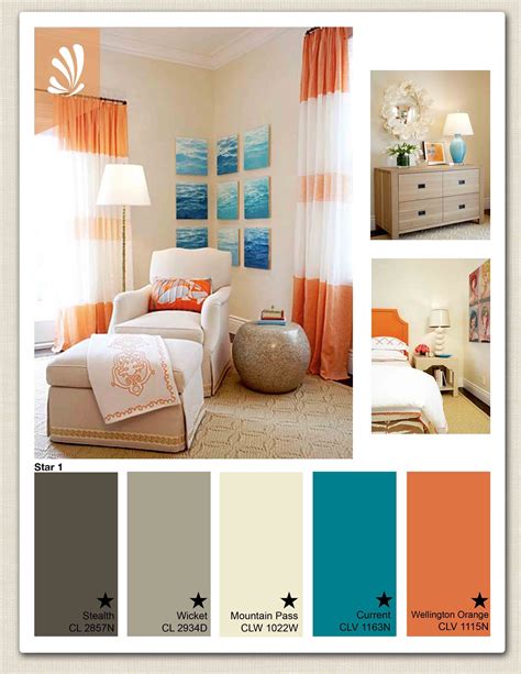 Orange And Teal Palette Design Design Apartment Apartment Living