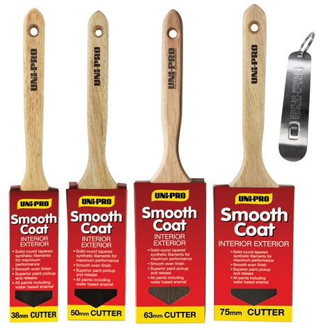 Uni Pro Smooth Coat Sash Cutter Brush 4 Pack Unipro