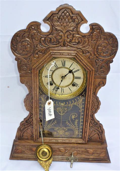 Antique Oak Gingerbread Kitchen Clock