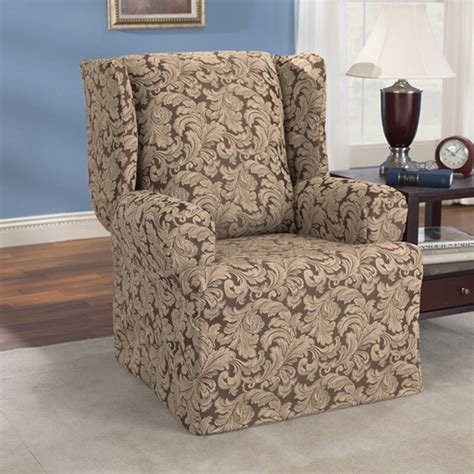 Making a slipcover for a chair is a fairly cheap, easy way to spruce up an old, outdated, or worn chair, and it also gives you a chance to match the chair's appearance to the rest of the room's décor. Sure Fit Scroll Classic T-Cushion Wingback Slipcover ...