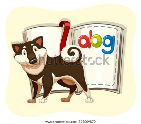 Cute Dog Book Illustration Stock Vector Royalty Free 329009870