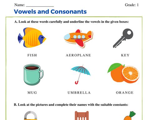 Fun And Engaging Vowels And Consonants Worksheets For Class 1