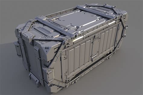 3d Model Cargo Container Cargo Container Sci Fi Sci Fi Props