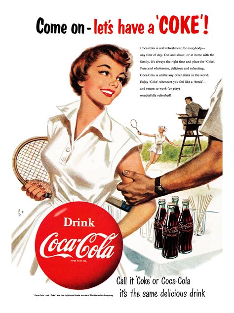 Tennis Coke 1954 Advertisement Coca Cola Poster Coca Cola Ad World
