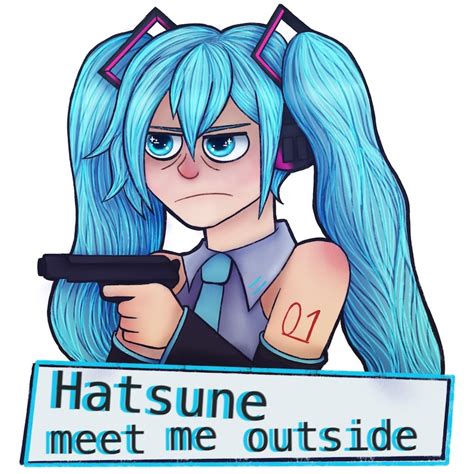 Hatsune Miku Vocaloid Matte Vinyl Sticker Meme Funny Etsy