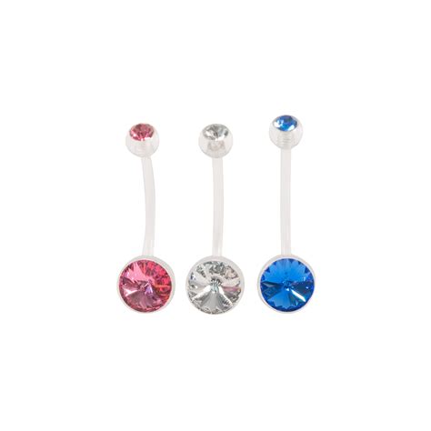 Buy Pregnancy Maternity Belly Navel Bar Bars Belly Button Ring Bioflex Plastic Flexible Double