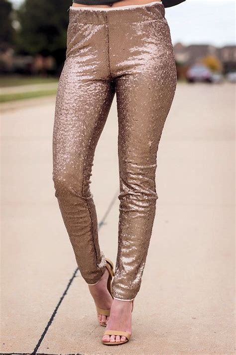 Fall Fashion Winter Fashion Sequin Leggings Gold Sequin Leggings