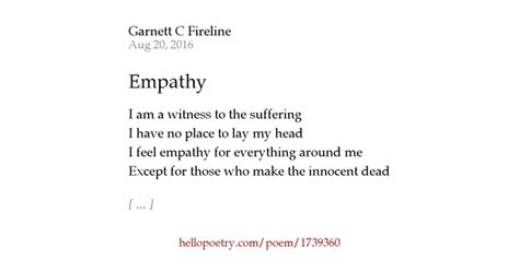 Empathy By Garnett C Fireline Hello Poetry