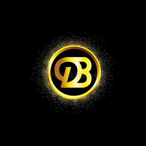 Db Letter Golden Icon In Middle Of Golden Sparking Ring Db Logo Sign