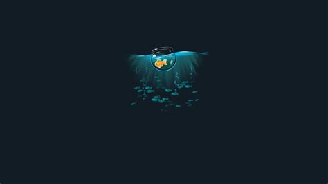 This link is to an external site that may or may not. Wallpaper : sea, minimalism, artwork, logo, fish, simple ...