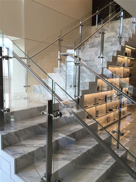 We specialize in stainless steel railing system. glass railing with stainless steel glass clamps | Stairs ...