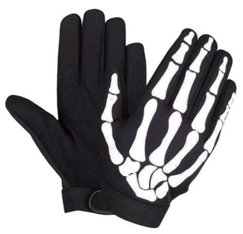Medium M Skeleton Fingers Bones Hand Cordura Work Gloves Motorcycle