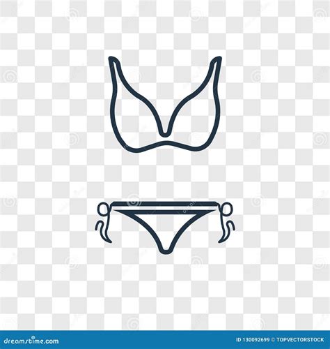 Bikini Concept Vector Linear Icon Isolated On Transparent Background Bikini Concept