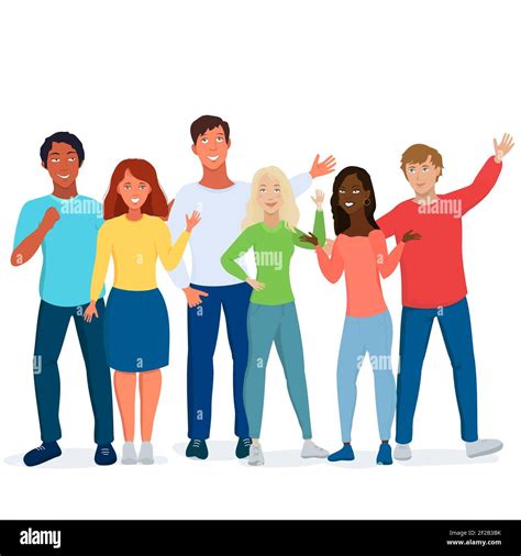 Multicultural Students Flat Vector Illustration Stock Vector Image