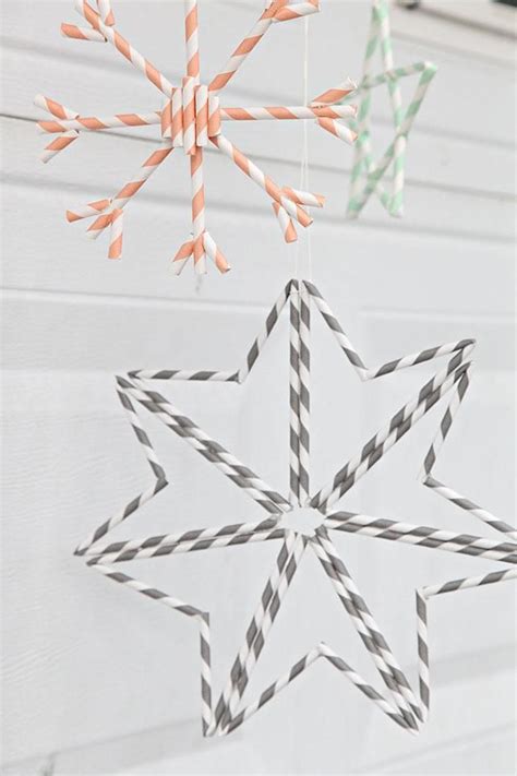 Diy Christmas Ornaments How To Make Paper Straw Snowflake Ornaments