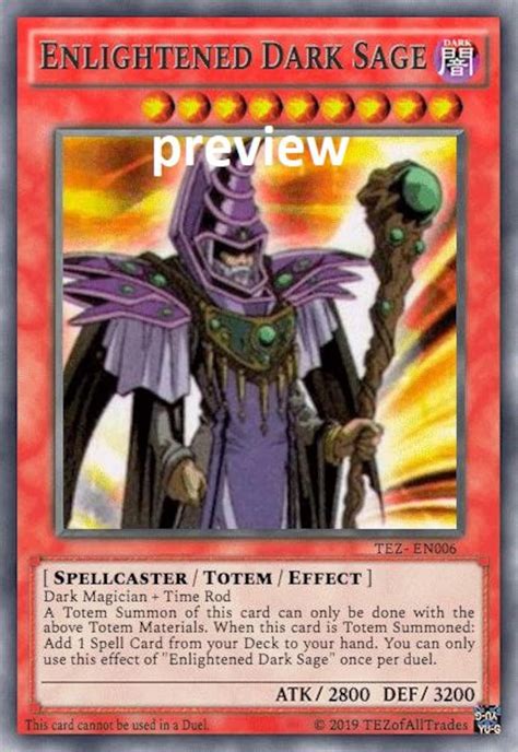 Enlightened Dark Sage Orica Custom Card Obelisk Tormentor Etsy