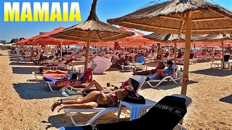 K Romania Constanta Mamaia Walking From Caelia Beach Black Sea Hot Day La Plaja La