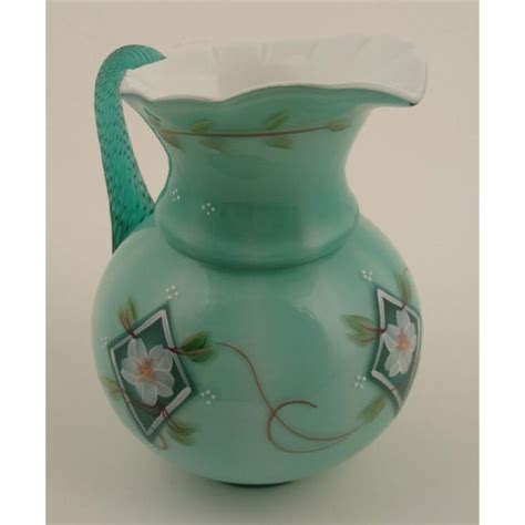 Fenton Glass 75th Anniversary Hand Painted Pitcher