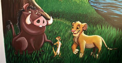 Pumba Timon And Simba Mural Painting By Bonniemarie On Deviantart