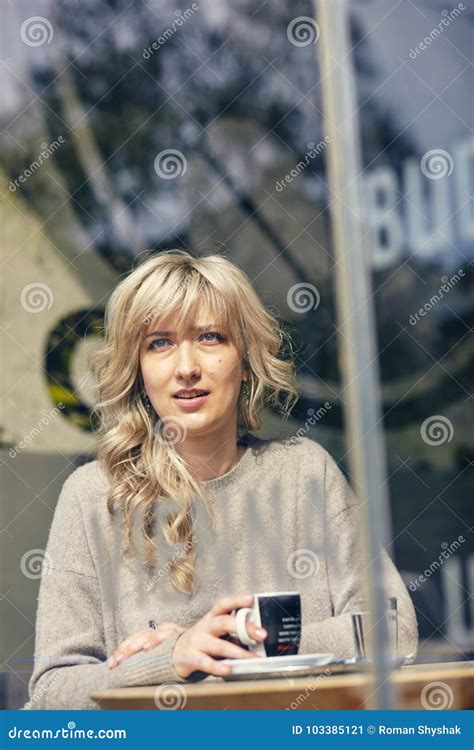 Woman Drinking Coffee Stock Image Image Of Lady Calm 103385121
