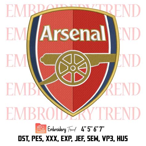 Arsenal Football Club Logo Embroidery Football Embroidery Sport