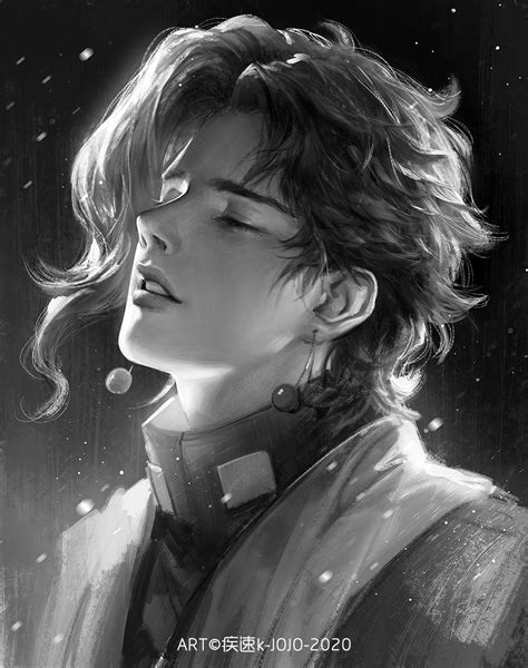 Fanart Black And White Kakyoin Bykdash01 Rstardustcrusaders