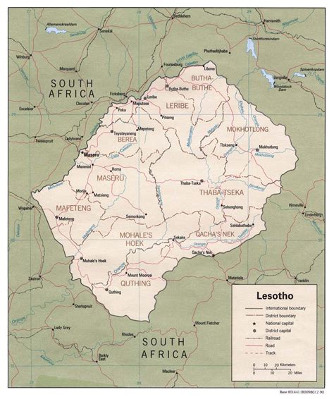 Lesotho Satelliten Karte