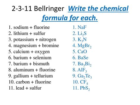 How To Write Chemical Formulas Slideshare