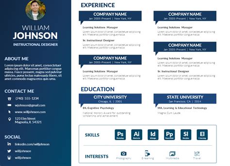 Free Powerpoint Visual Resume Template Mike Taylor